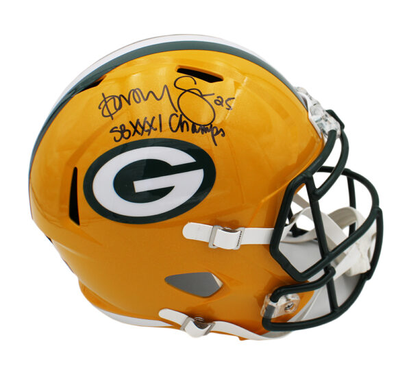 Dorsey Levens Signed Green Bay Packers Speed Full Size NFL Helmet with "SB XXXI Champs" Inscription