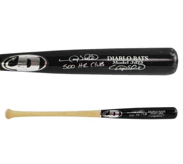 Gary Sheffield Signed New York Yankees Diablo Black MLB Bat with "500 HR Club" Inscription