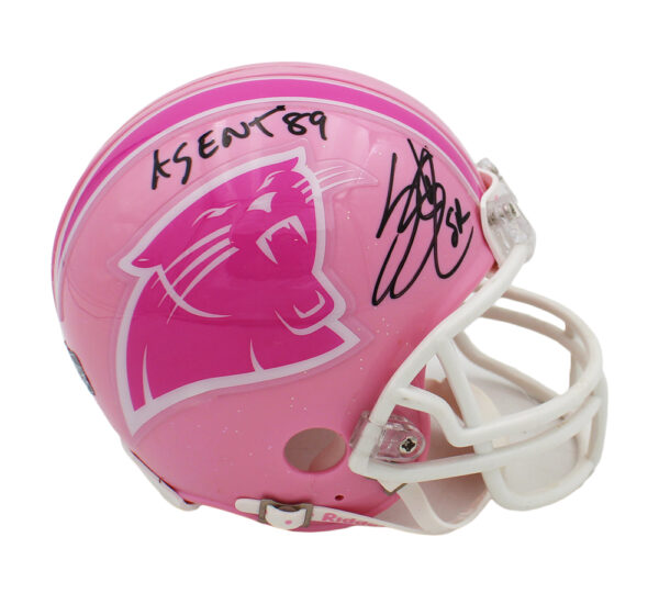 Steve Smith Sr. Signed Carolina Panthers VSR4 BCA NFL Mini Helmet With "Agent 89" Inscription - Image 2