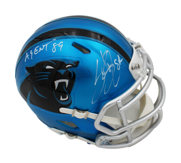 Steve Smith Sr. Signed Carolina Panthers Speed Blaze NFL Mini Helmet With "Agent 89" Inscription