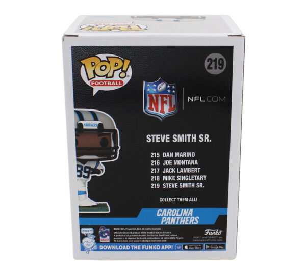 Steve Smith Sr. Signed Carolina Panthers Steve Smith Sr. #219 Funko Pop With "Agent 89" Inscription - Image 3