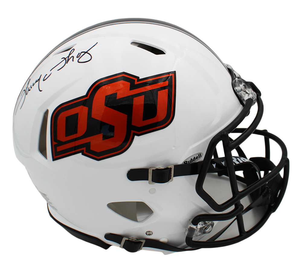 Thurman Thomas Signed Oklahoma State Cowboys Speed Authentic NCAA Helmet - Image 2