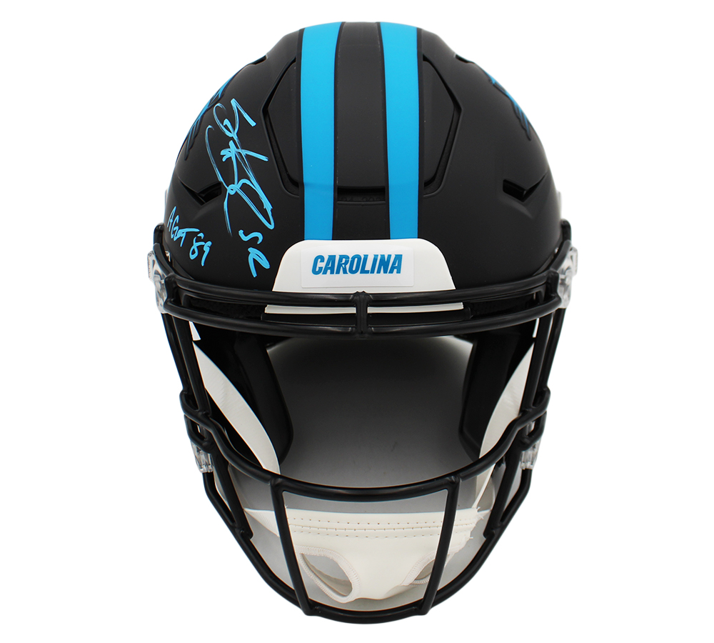 Steve Smith Sr. Signed Carolina Panthers Speed Flex Authentic Alternate NFL Helmet With "Agent 89" Inscription - Image 3