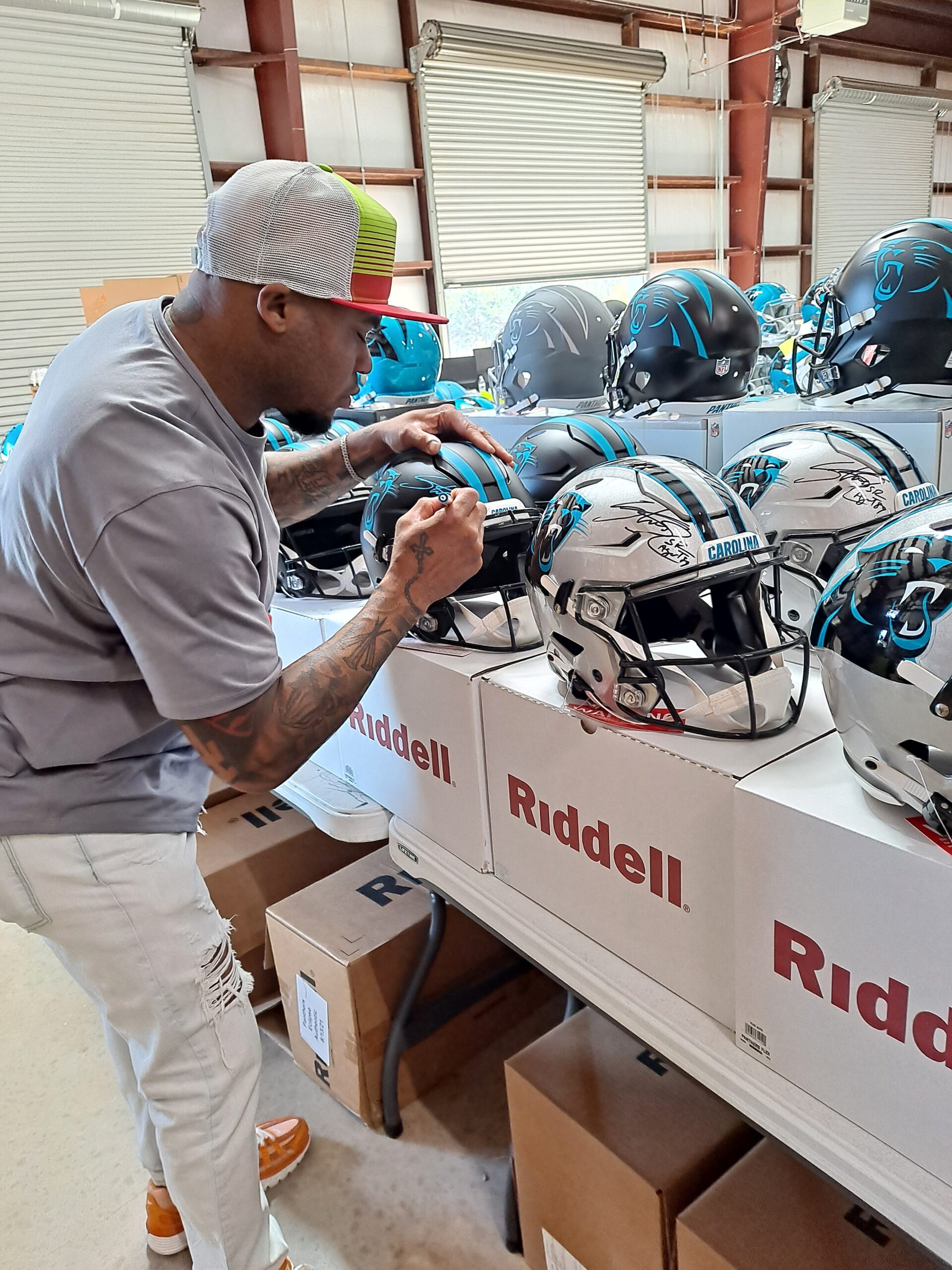 Steve Smith Sr. Signed Carolina Panthers Speed Flex Authentic Alternate NFL Helmet With "Agent 89" Inscription - Image 5