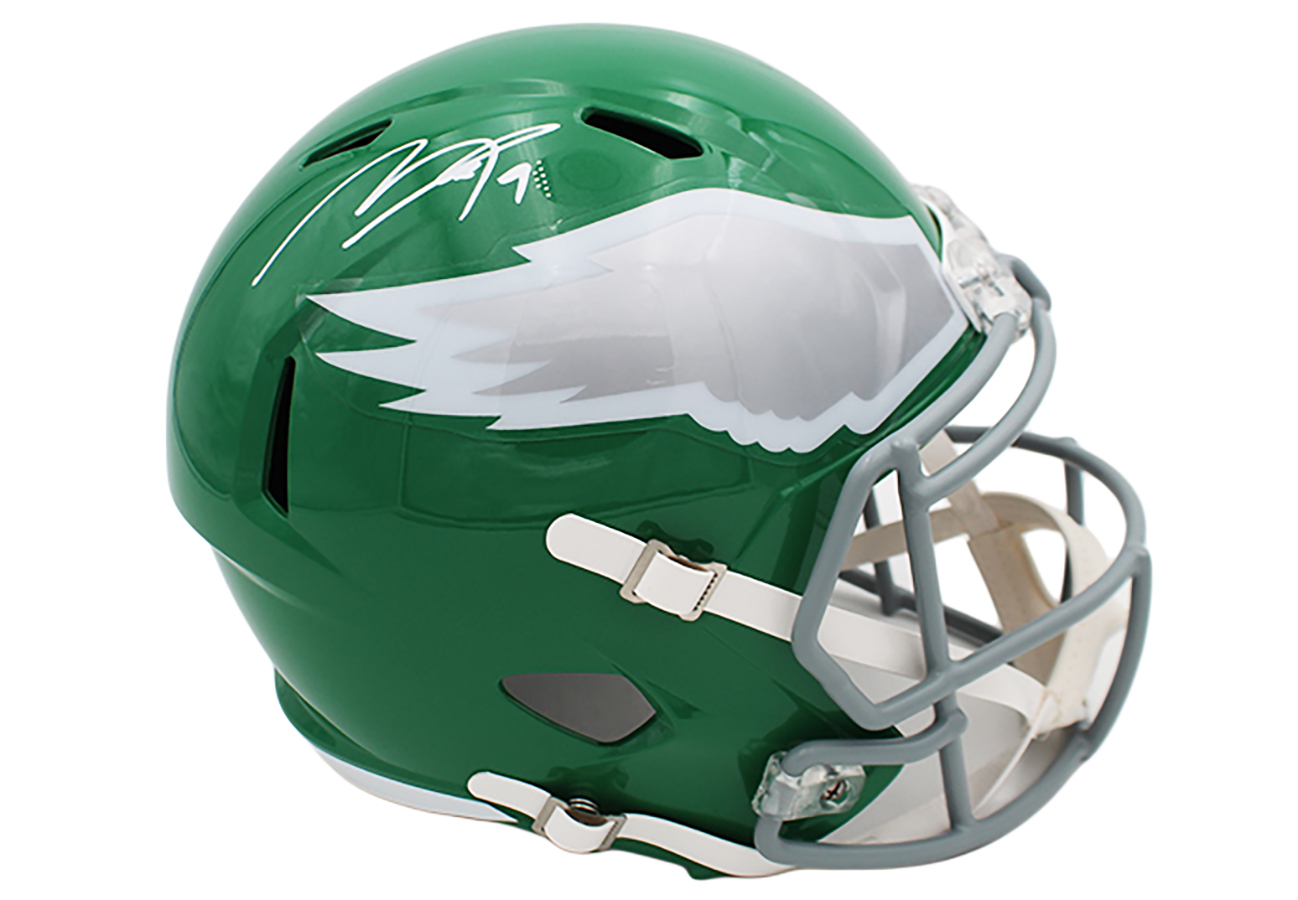 Makai Lemon Signed Philadelphia Eagles Speed Full Size Kelly Green NFL Helmet - Image 2