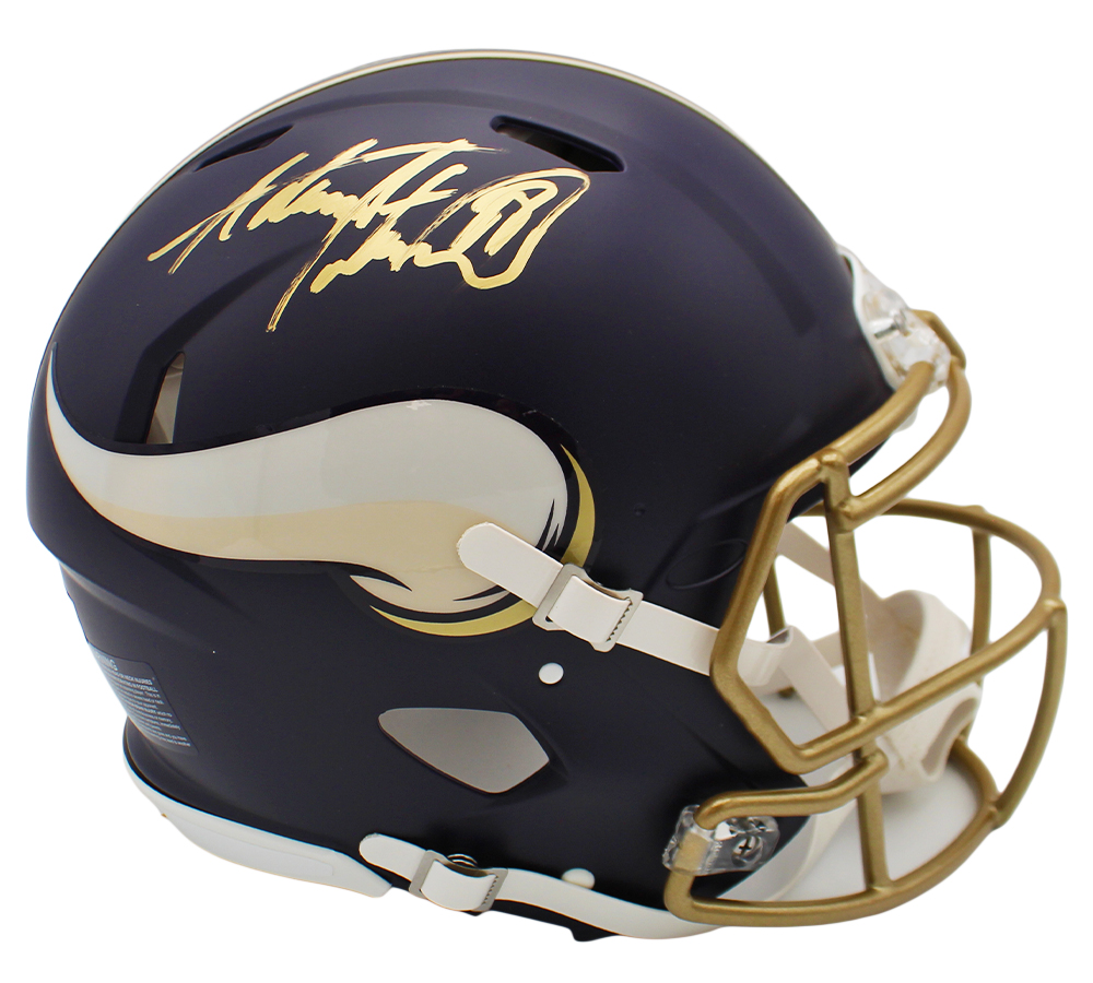 Adrian Peterson Signed Minnesota Vikings Speed Authentic Rivalries NFL Helmet - Beckett Authenticated