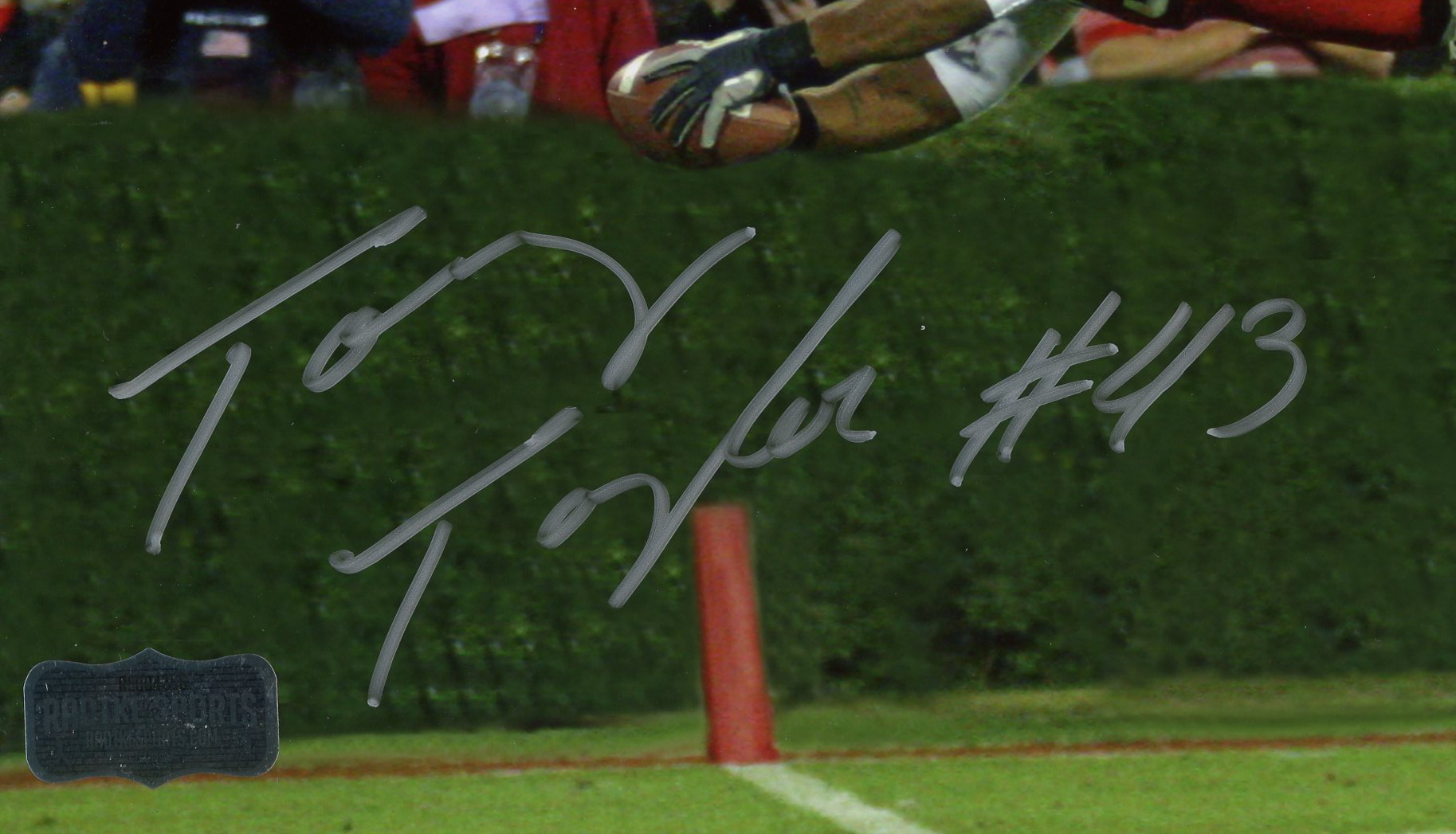 Tony Taylor Signed Georgia Bulldogs Unframed 8x10 NCAA Diving for Ball Photo - Image 2