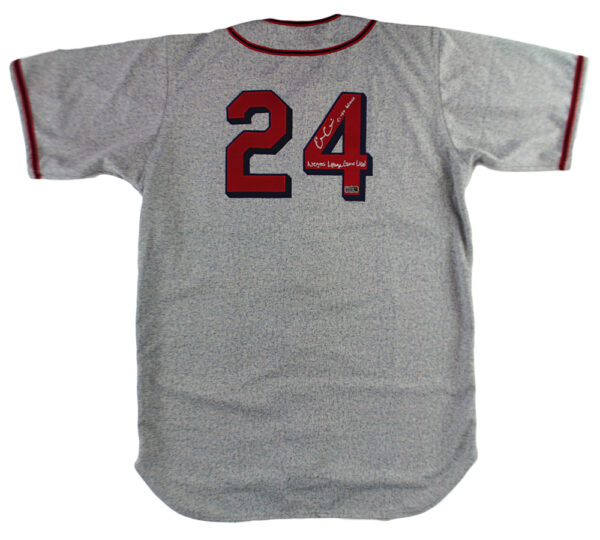 Evan Gattis Signed Game Used Atlanta Braves Gray Jersey with "El Oso Blanco" & "Negro League Game Used" Inscription