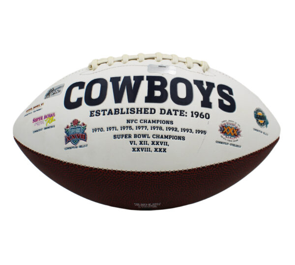 Dak Prescott Signed Dallas Cowboys Embroidered Logo White NFL Football - Image 3