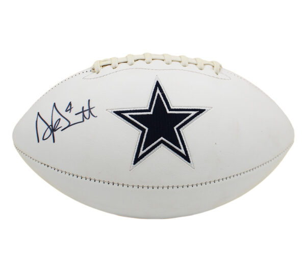 Dak Prescott Signed Dallas Cowboys Embroidered Logo White NFL Football - Image 2