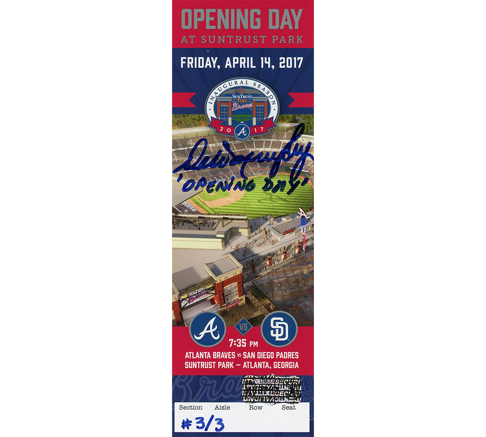 Dale Murphy Signed 2017 SunTrust Park Opening Day Ticket with "Opening Day" Inscription - Limited Edition 3/3 - Image 2