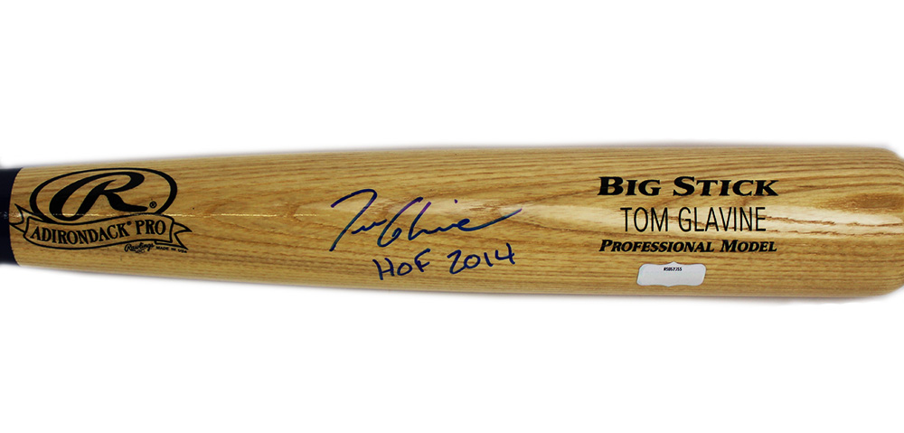 Tom Glavine Signed Atlanta Braves Official Rawlings MLB Big Stick Engraved Blonde Bat With "HOF 2014" Inscription-17078