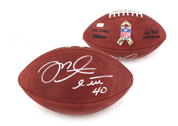 Mike Alstott Signed NFL Authentic Salute the Troops Football - Tampa Bay Buccaneers-0