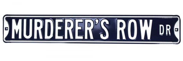 New York Yankees Murderer's Row Blvd Officially Licensed Authentic Steel 36x6 Blue & White MLB Street Sign-21470