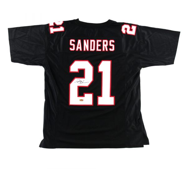 Deion Sanders Signed Atlanta Falcons Black Custom Jersey-0