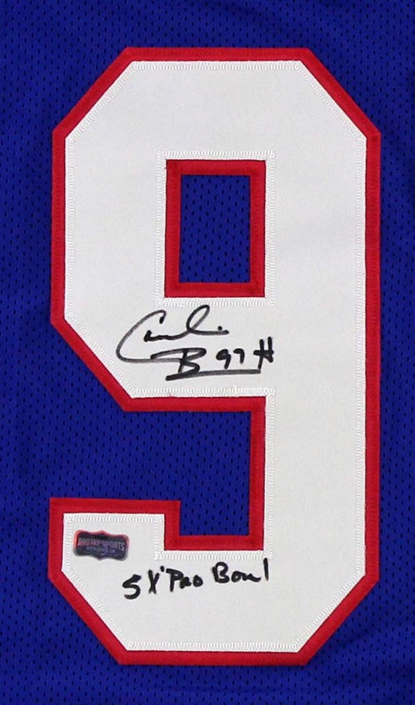 Cornelius Bennett Signed Buffalo Bills Blue Custom Jersey With "5x Pro Bowl" Inscription-22875