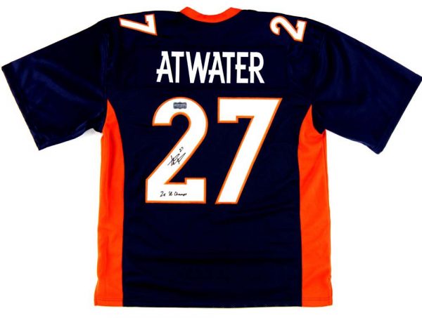 Steve Atwater Signed Denver Broncos Navy Blue Custom Jersey With "2x SB Champs" Inscription-0