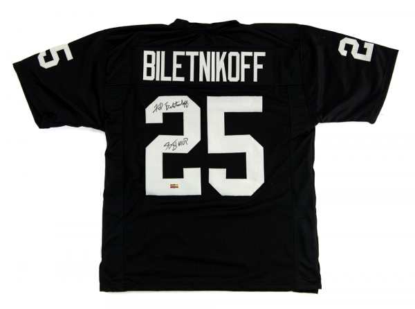 Fred Biletnikoff Signed Oakland Raiders Black Custom Jersey with "SB XI MVP" Inscription-0