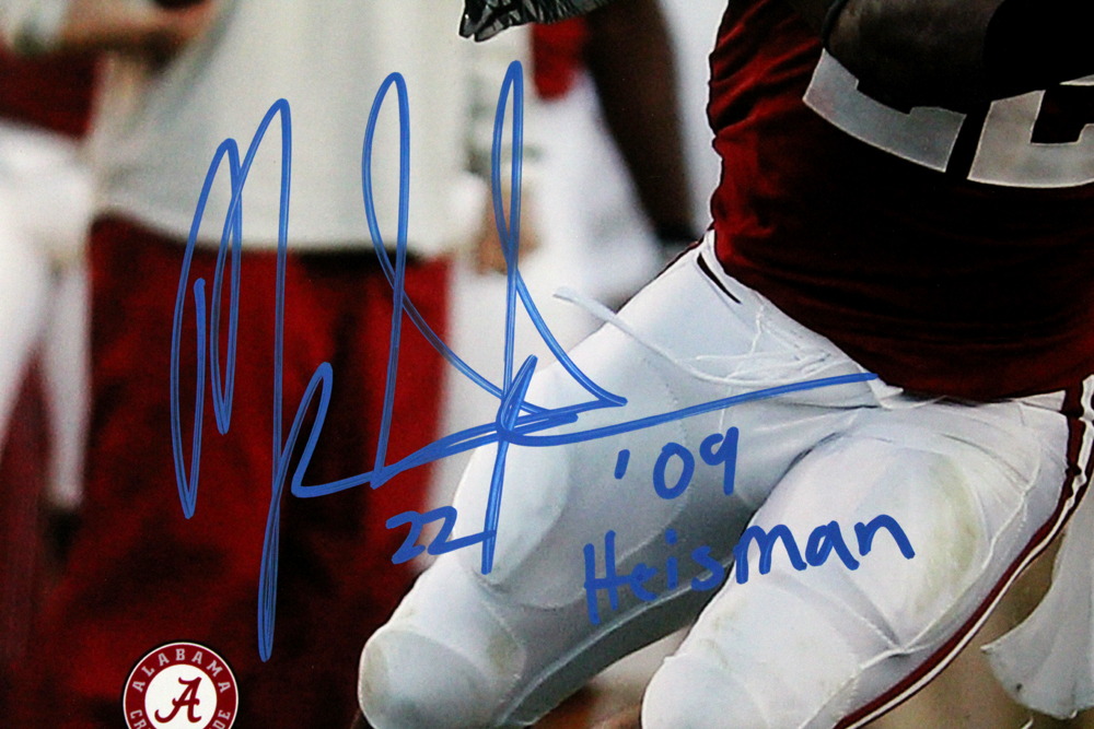 Mark Ingram Signed Alabama Crimson Tide 16x20 NCAA Photo With "09' Heisman" Inscription - Catching vs LSU-24542