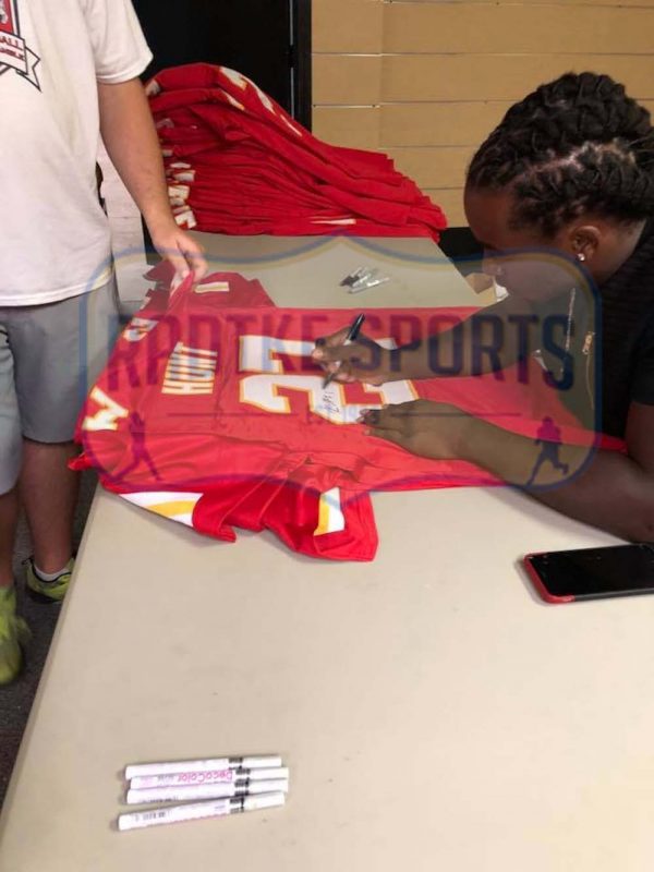 Kareem Hunt Signed Kansas City Chiefs Custom White NFL Jersey-24337