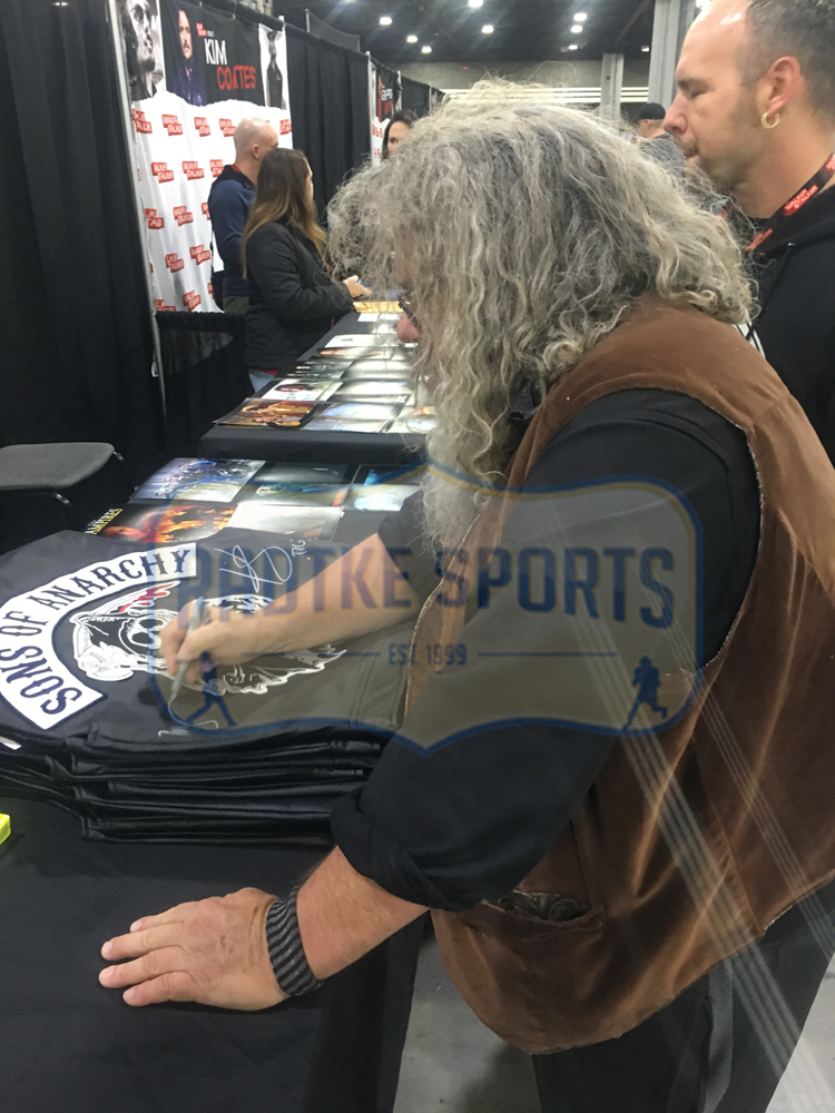 Kim Coates & Mark Boone, Jr. Signed Officially Licensed Sons of Anarchy Black Biker Vest with "Tig" and "Bobby" Inscriptions-25354