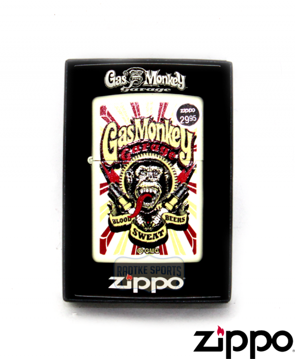 Zippo Gas Monkey Garage Cream Matte Lighter-0