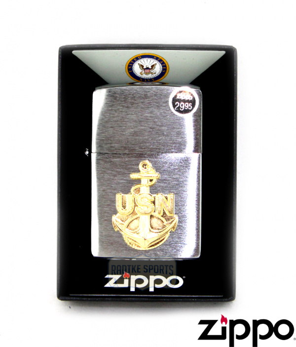 Zippo US Navy Lighter with Gold Anchor-0
