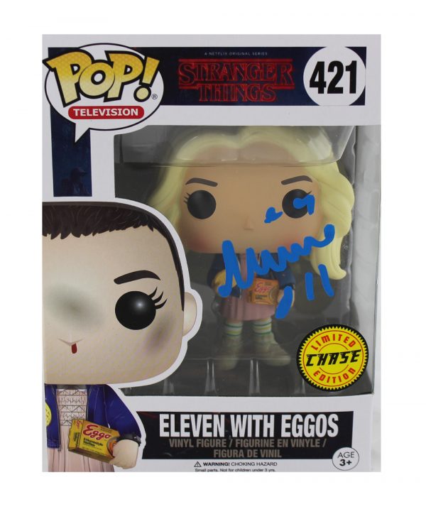 Millie Bobby Brown Signed Stranger Things Funko Pop! #421 Action Figure With "Eleven" Inscription - Chase Variant -0