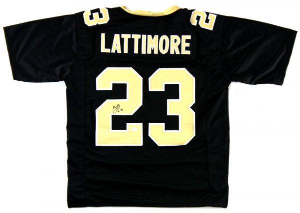 Marshon Lattimore Signed New Orleans Saints Black Custom Jersey-0