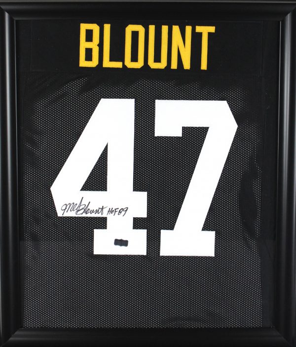 Mel Blount Signed Pittsburgh Steelers Black Framed Custom Jersey With "HOF 89" Inscription-0