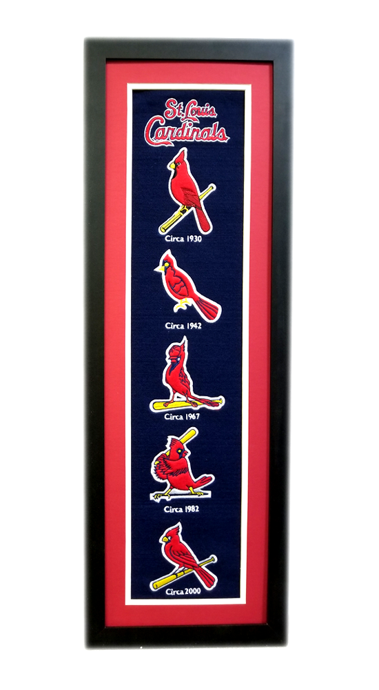 St. Louis Cardinals 36x12 Heritage Banner Frame with Team Logos-0