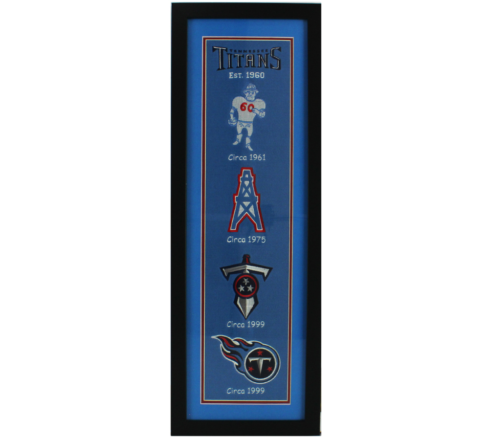 Tennessee Titans 36"x12" Framed Heritage Banner with Team Logos