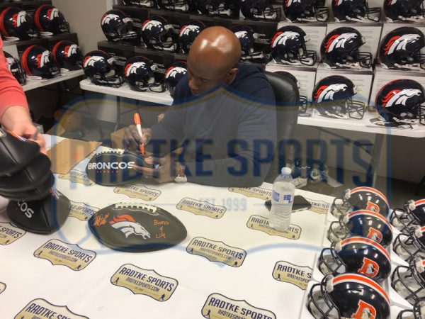 Terrell Davis Signed Denver Broncos Black Embroidered Football With "Broncos 4 Life" Inscription-28483