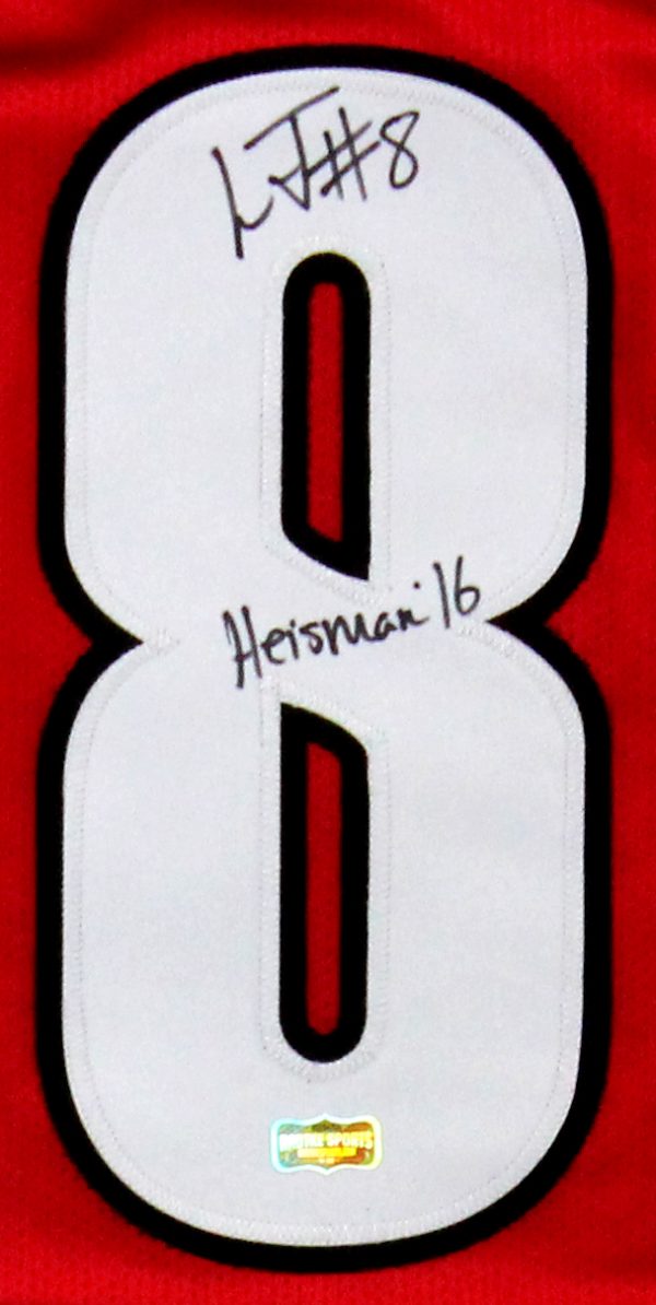 Lamar Jackson Signed Lousiville Cardinals Custom Red Jersey With "Heisman 16" Inscription-28738