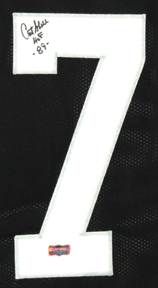 Art Shell Signed Oakland Raiders Framed Black Custom Jersey With "HOF 89" Inscription-26539