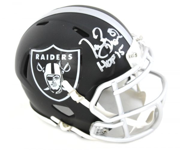 Tim Brown Signed Oakland Raiders NFL Blaze Mini Helmet With "HOF 15" Inscription-0