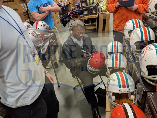 Paul Warfield Signed Oho State Buckeyes Schutt Full Size NCAA Red Helmet With "61 Champs" Inscription-32143