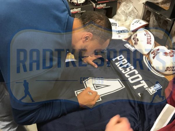 Dak Prescott Signed Dallas Blue Custom Jersey-31809