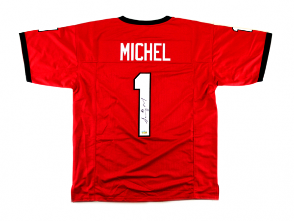 Sony Michel Signed Georgia Red Custom Football Jersey-0