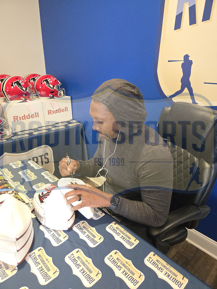 Roddy White Signed Atlanta Falcons Wilson White & Brown NFL Football - Radtke Sports Authenticated - Image 3