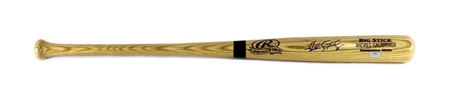 Andres Galarraga Signed MLB Black Rawlings Engraved Big Stick Bat - Atlanta Braves-25286