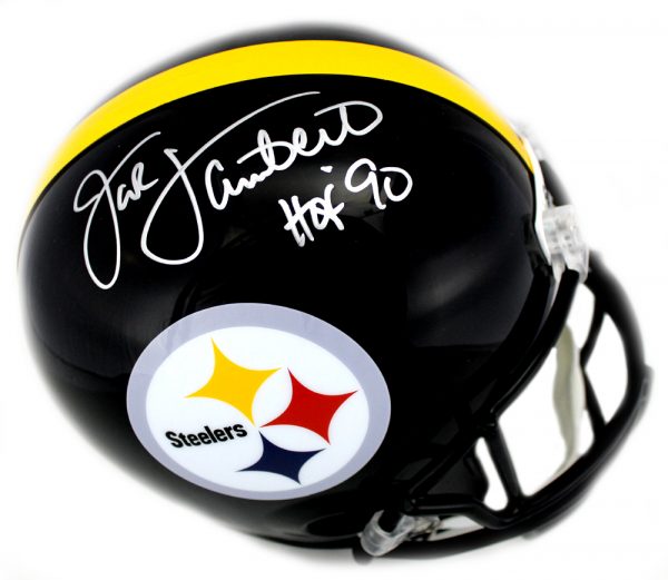 Jack Lambert Signed Pittsburgh Steelers Riddell Full Size NFL Helmet with"HOF 90" Inscription