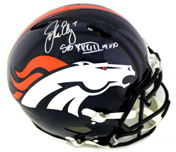John Elway Signed Denver Broncos Speed Authentic Helmet With"SB XXXIII MVP" Inscription