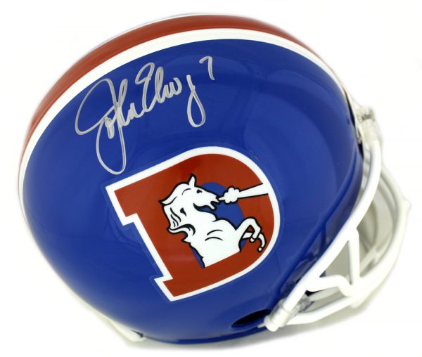 John Elway Signed Denver Broncos Throwback Blue Authentic NFL Helmet
