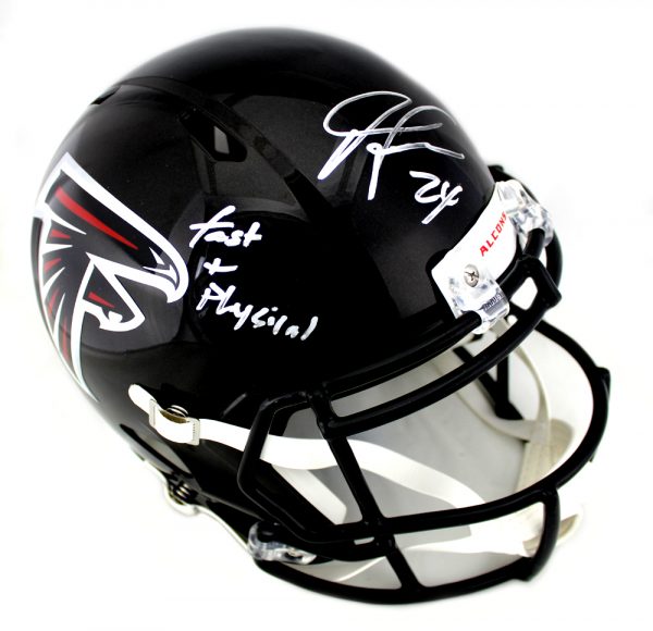 Devonta Freeman Signed Atlanta Falcons Full Size Speed Helmet With"Fast & Physical" Inscription