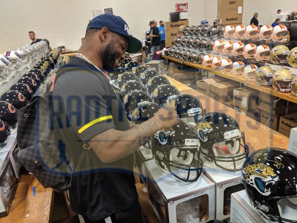 Fred Taylor Signed Jacksonville Jaguars Authentic Current Helmet - Image 2