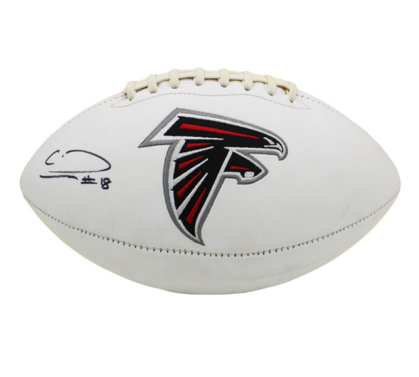 Calvin Ridley Signed Atlanta Falcons Embroidered Logo White NFL Football - Image 2