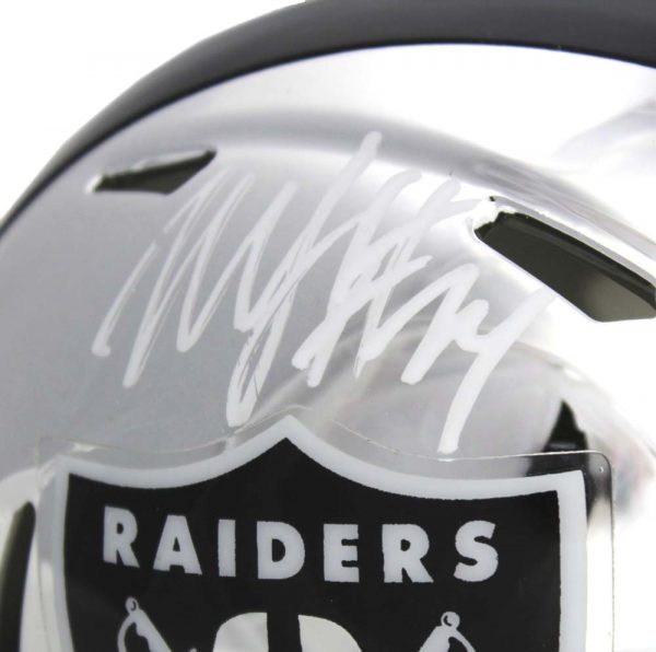 Marshawn Lynch Signed Oakland Raiders Riddell NFL Mini Chrome Helmet - Image 2