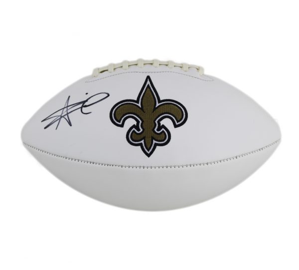 Alvin Kamara Signed New Orleans Saints Embroidered White NFL Logo Football - Image 2