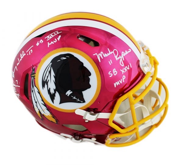 Washington Redskins Super Bowl QBs Signed Speed Authentic Chrome NFL Helmet